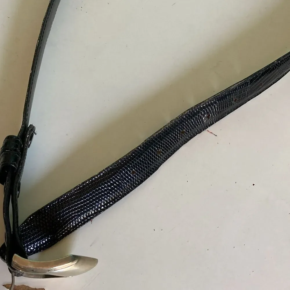 Jeff Deegan Designs Vintage Luxury Black Lizard Belt Mens Size 34
